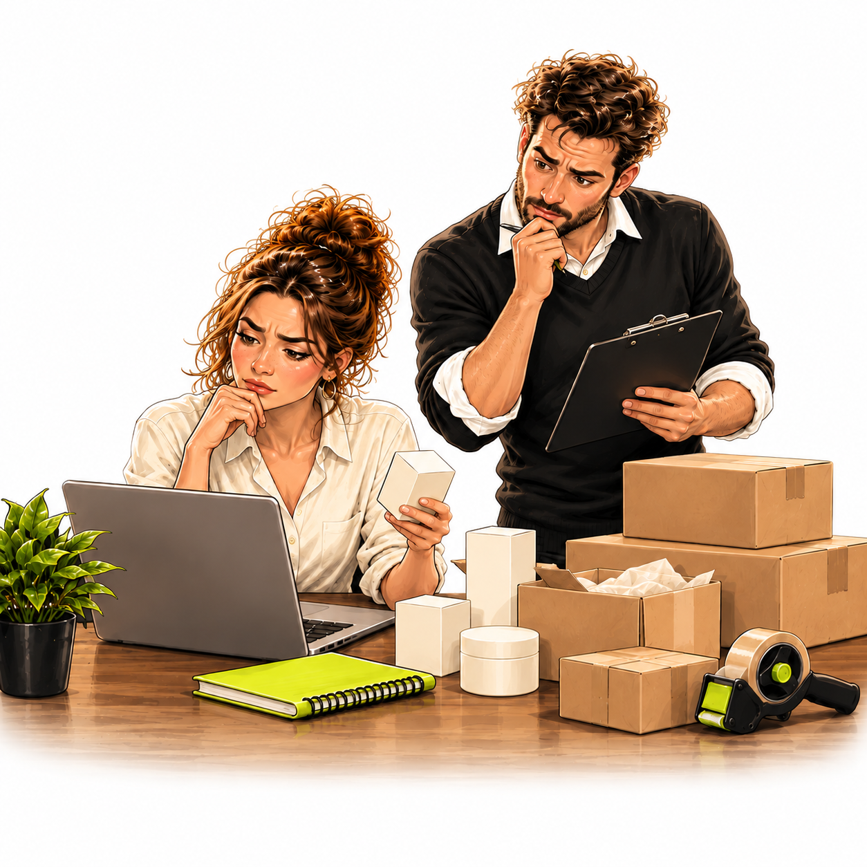 Business owners planning their online sales